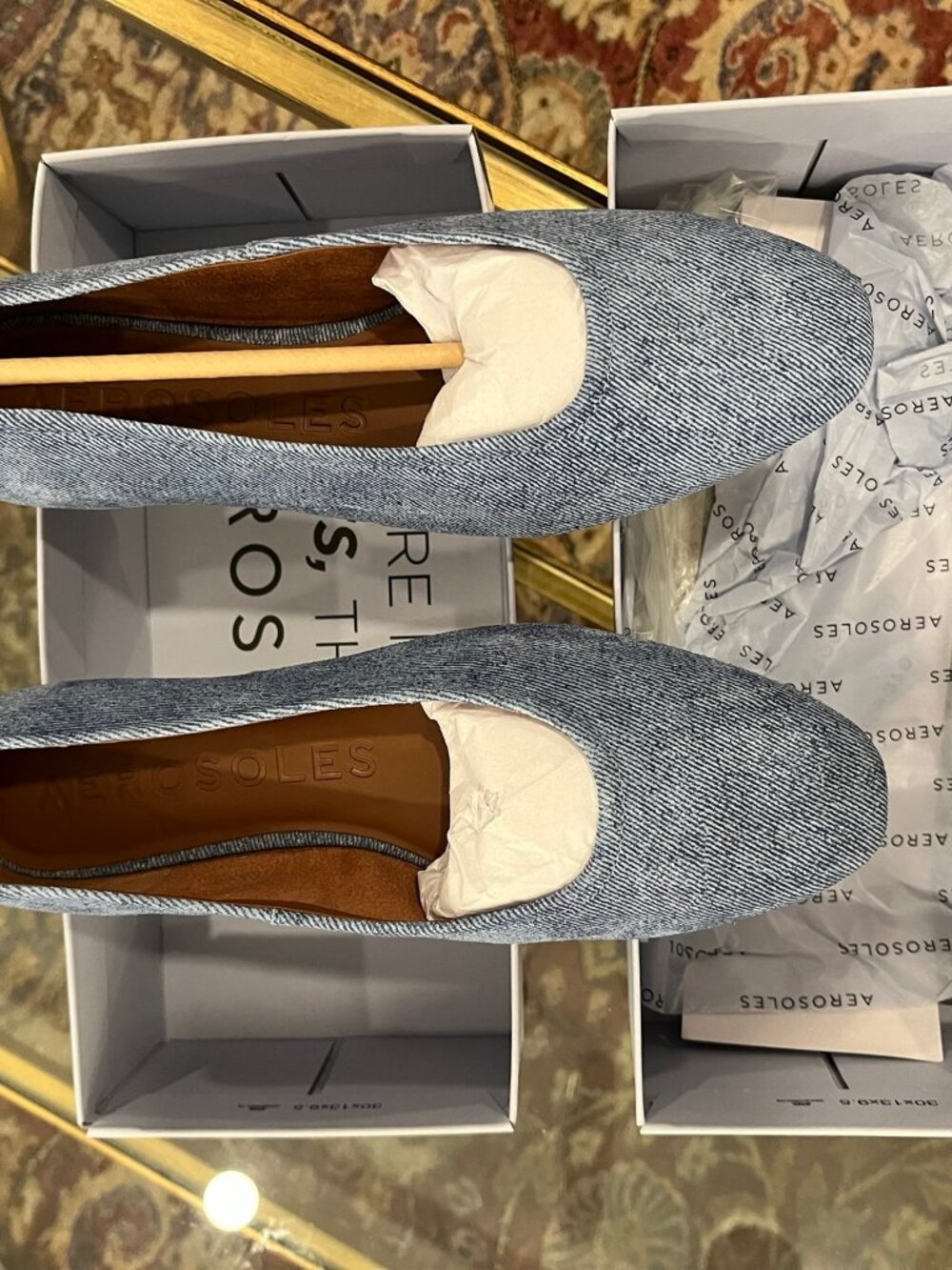 NWT Aerosoles Amelie Blue Jean Ballet Flats Size 9M New in Box